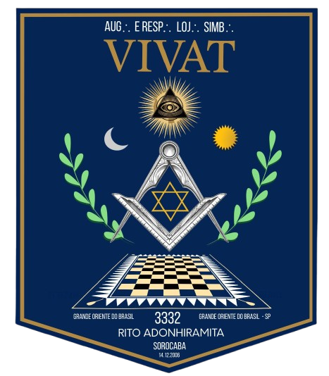 Pavilhão oficial da Loja Maçônica Vivat nº 3332 — Rito Adonhiramita, Grande Oriente do Brasil